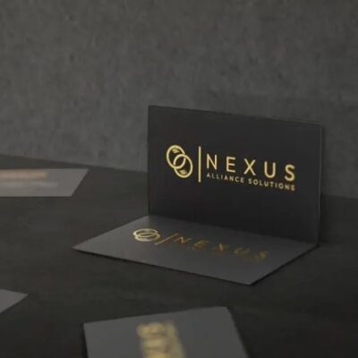 Raised Shiny Foiled Business Cards